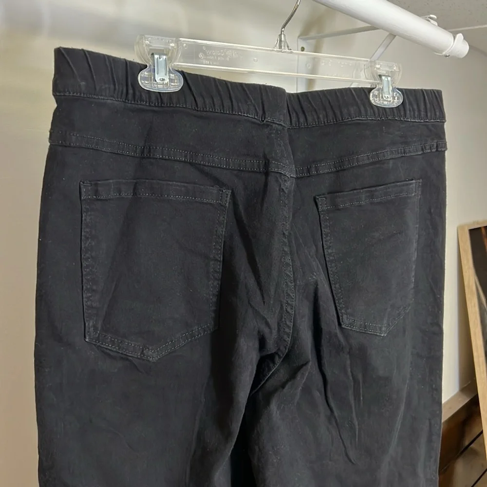 Amazon Black Wide Leg High Rise Elastic‎ Waist Pull On Jeans-  2XL